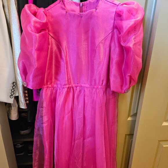 Girls Custom Fuschsia Bridesmaid Gown